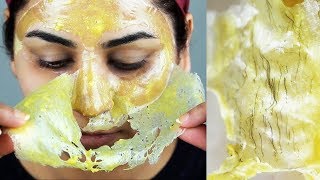 How to Remove Facial Hair  100 NATURAL Home Remedy [upl. by Adnawot]