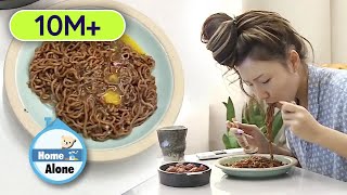 Hwasas Jjajang Ramyeon Mukbang Home Alone Ep 282 [upl. by Ciccia135]