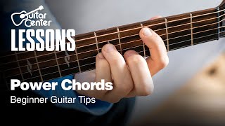 How to Play Power Chords G C D  Beginner Guitar Tips [upl. by Murton364]