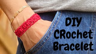 DIY how to crochet a Bracelet  Como tejer un brazalete o pulsera a crochet paso a paso [upl. by Halie19]