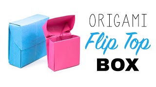 Origami Flip Top Box Tutorial  DIY  Paper Kawaii [upl. by Ythomit]