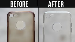 How to Clean Yellowness of Transparent Mobile Cover  Clean Silicon Cover at Home [upl. by Attenal]