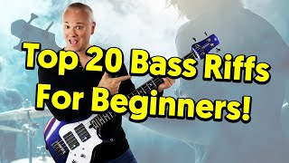 Top 20 MUST KNOW Bass Riffs For Beginners tabs amp tutorial [upl. by Ott508]