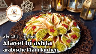 Atayef Rezept  lebanese katayef recipe  Qatayef bi qashta Katayef bi qishta [upl. by Jaquiss]