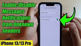 iPhone iOS 15 How to EnableDisable Messages Notifications from Unknown Senders [upl. by Leina]