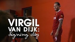 SIGNING DAY VLOG  Virgil van Dijks first day at Liverpool  From the Airport to Anfield [upl. by Annahael782]