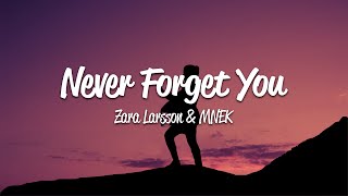 Zara Larsson  Never Forget You Lyrics ft MNEK [upl. by Ahnavas]