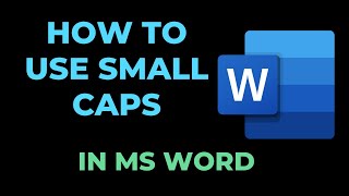 How to use small caps in MS Word [upl. by Yrdua]