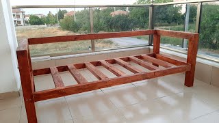 MODERN BALKON VE BAHÇE KOLTUĞU YAPIMI  DIY OUTDOOR SOFA [upl. by Cullin]