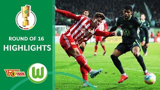 Tough fight in Berlin  Union Berlin vs VfL Wolfsburg 21  Highlights  DFBPokal  Round of 16 [upl. by Damiano831]