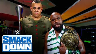 Apollo Crews introduces the dangerous Commander Azeez SmackDown April 16 2021 [upl. by Adnahsam]