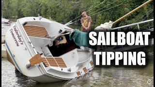 How To Replace Centerboard Keel Rope Line by Careening or Tipping Sailboat [upl. by Sitof]