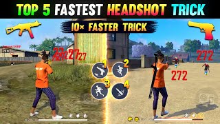 Top 5 Headshot Trick For M1887 Ump amp Desert Eagle 😱  One Tap Headshot Trick  Free Fire 10 [upl. by Arocahs]