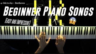 Top 5 BEAUTIFUL Beginner Piano Songs Easy [upl. by Fonville]