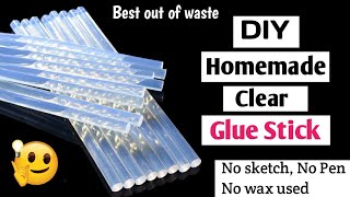 DIY Homemade Glue StickHow To Make Glue Stick At HomeHomemade Glue Gun StickGlue Stick MakingDIY [upl. by Ttezzil]