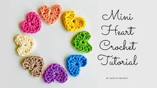 Mini Heart Crochet Tutorial [upl. by Wieche]