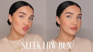 EASY SLEEK LOW BUN TUTORIAL [upl. by Nya377]