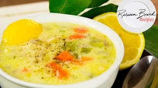 Greek Lemon Chicken Soup Recipe  Avgolemono [upl. by Essila]