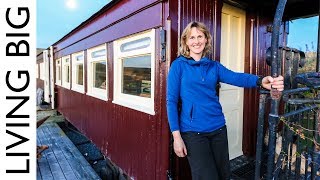 Old Railway Carriage Converted Into Stunning OffGrid Home [upl. by Leimad]