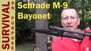 Schrade M 9 Bayonet Review  Survival Gear [upl. by Garald977]