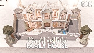 Bright Aesthetic Family House  Bloxburg Build [upl. by Helse]