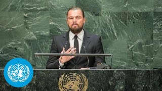 Leonardo DiCaprio UN Messenger of Peace at the opening of Climate Summit 2014 [upl. by Yclek422]