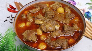 দেশিও স্টাইলে আলু দিয়ে গরুর মাংসের ঝোল  Beef Curry With Potato [upl. by Brandwein]