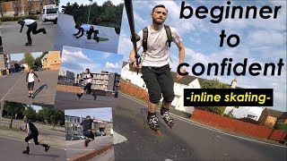 Inline skating  beginner to confident rollerblading  2 year progression  anybody can improve [upl. by Cacka]