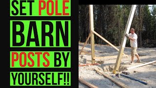 How To Set Posts To Build A Pole Barn Yourself DIY [upl. by Devehcoy]