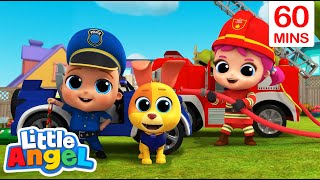 Community helpers  Policeman Song  MORE  Little Angel Kids Songs amp Nursery Rhymes [upl. by Nayb]