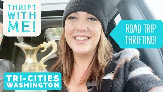 THRIFT WITH ME  Goodwill Thrift Haul amp Vlog  TriCities Washington Road Trip Part I [upl. by Lerrud]