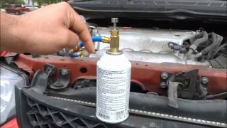 How To Refill AC Refrigerant In A Car R134a FULL Tutorial [upl. by Corneille820]