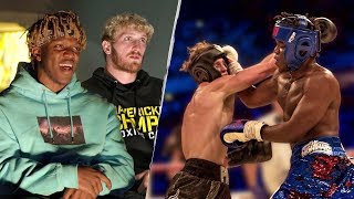 KSI amp Logan Paul Rewatch The First Boxing Fight  40 Days [upl. by Annodam]