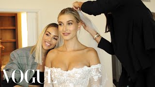 Inside Hailey Bieber’s Wedding Dress Fitting  Vogue [upl. by Bowlds]