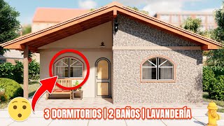 Planos de Casa DE CAMPO 3 dormitorios 2 baños [upl. by Cadmann397]