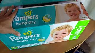 Pampers BabyDry diapers size 6 package opening [upl. by Shoshana]