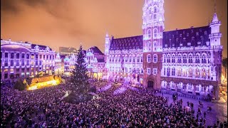 GrandPlace Brussels  Light show  Belgium  Europe [upl. by Kirven]