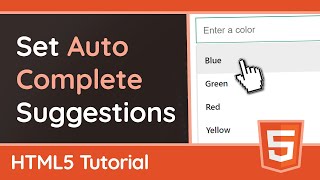 How to set autocomplete suggestions with quotdatalistquot  HTML Tutorial [upl. by Eben]