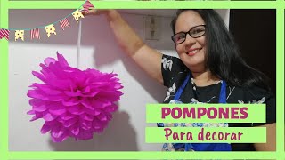 CÓMO HACER POMPONES DE PAPEL FÁCIL [upl. by Keifer]