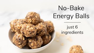 NOBAKE OATMEAL ENERGY BALLS  just 6 ingredients [upl. by Joash]