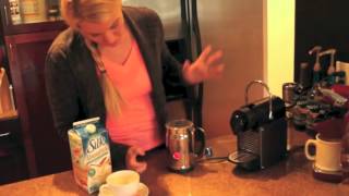 Nespresso Aeroccino Plus Frother Review Frothing Almond Milk [upl. by Orpha298]