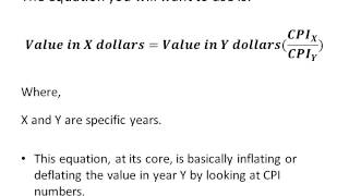 Macroeconomics Help Using CPI Values to Adjust for Inflation [upl. by Ahc530]