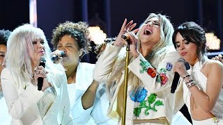 Kesha Gives MOVING quotPrayingquot Performance Ft Camila amp More At 2018 Grammys [upl. by Nesahc220]