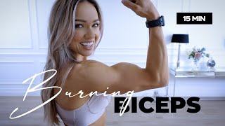 15 Minute BURNING Biceps Workout  Dumbbells  Caroline Girvan [upl. by Ylyl305]