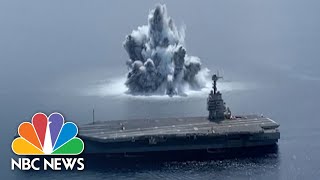 Must See Massive Underwater Explosions From Navy Aircraft Carrier Test [upl. by Ahseiuqal98]