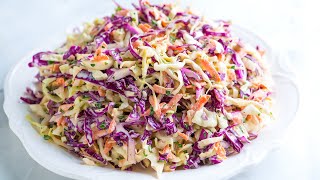 Easy Creamy Coleslaw Recipe [upl. by Meek]