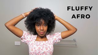 How to do a Fluffy Afro  4C4B Natural Hair [upl. by Hakkeber]